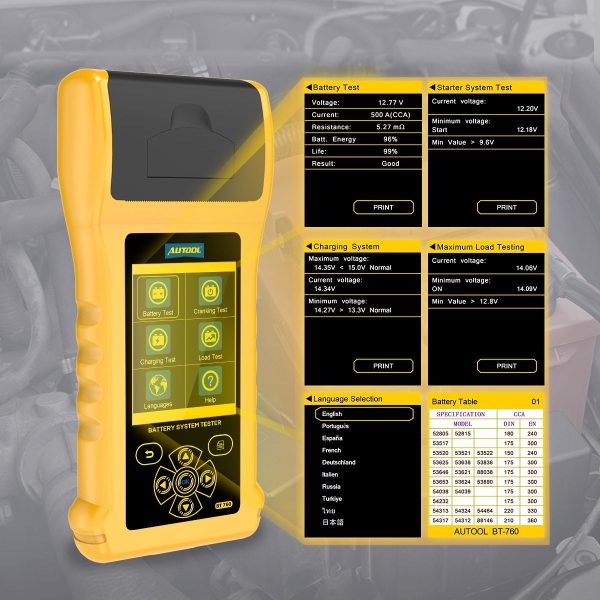 AUTOOL BT760 Battery Tester - Image 4